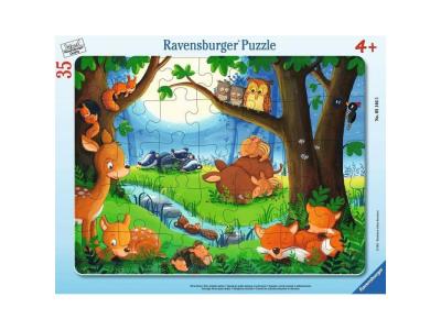 Puzzle cadre 30-48 pieces - Les petits animaux sendorment 