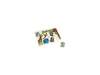 Imagin - Puzzle &eacute;veil en bois Zoo - 10 pi&egrave;ces - Zoo