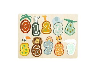 Small Foot formes puzzle figures Safari 22 x 29 cm bois 10-pi&egrave;ces