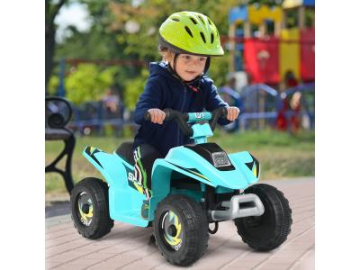 Quad buggy electrique pour enfant 6 v 4,5 km-h max voiture pour enfants de 3 ans+ bleu