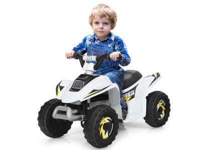 Quad buggy electrique pour enfant 6 v 4,5 km-h max voiture pour enfants de 3 ans+ blanc