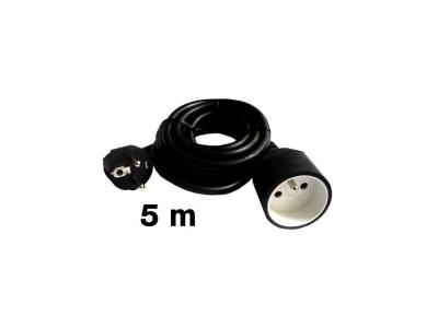 Zenitech-Prolongateur 16A 2P+T HO5VV-F 3G1,5mm&sup2; Noir 5m