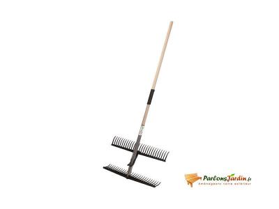Ribiland R&acirc;teau double articul&eacute; - pince ramasse feuilles - manche bois