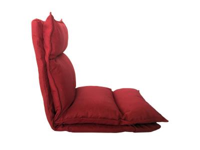 Si&egrave;ge de sol rembourr&eacute; en m&eacute;tal et polyester rouge