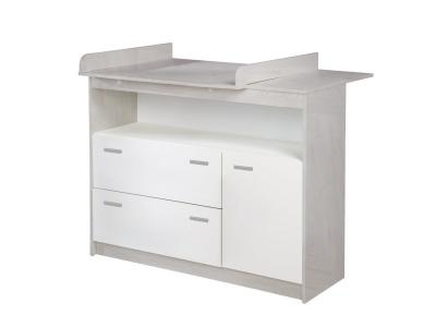 ROBA Commode &agrave; Langer ""Julia"" bicolore - 2 Tiroirs + 1 Porte