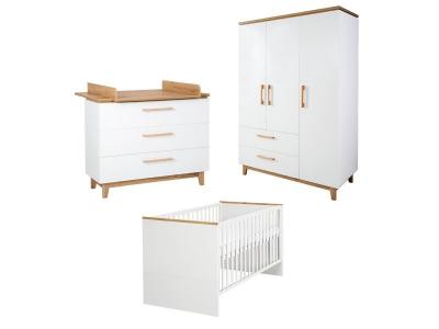 ROBA Chambre B&eacute;b&eacute; Compl&egrave;te ""Finn"" - Lit 70x140 cm + Commode &agrave; langer + Armoire