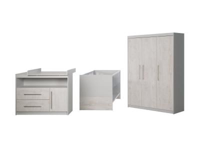 ROBA Chambre B&eacute;b&eacute; Compl&egrave;te ""Maren 2"" - Lit 70x140 cm + Commode &agrave; langer + Armoire