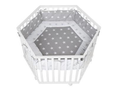 ROBA Parc B&eacute;b&eacute; ""Little Stars"" + Tour de Parc de Protection et 6 Roues - Bois Blanc