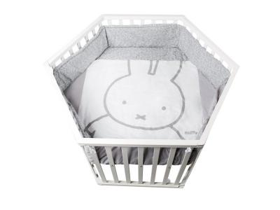 ROBA Parc B&eacute;b&eacute; ""miffy&reg;"" 3 positions - 121x106 + Tour de Parc de Protection et 6 Roues - Bois Blanc