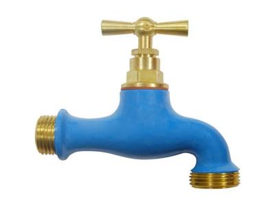 Boutt&eacute; Bleu Robinet Laiton de Couleur-Entr&eacute;e 15 x 21 Nez 20 x 27
