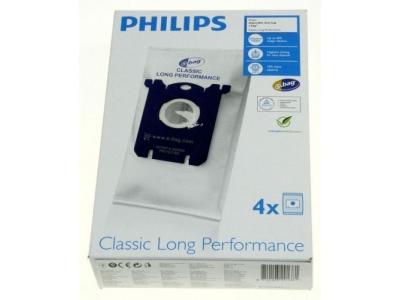 S-bag sacs aspirateur (x4) classique long performance pour aspirateur philips
