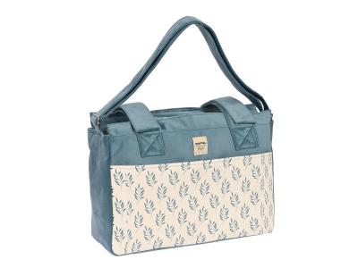 Sac &agrave; langer safta leaves turquoise (46 x 26 x 15 cm)