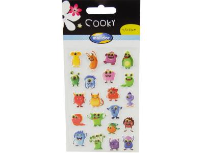 Sachet une planche de gommettes en 3d : monstres maildor