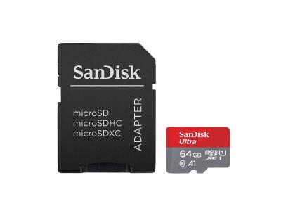 Carte M&eacute;moire SanDisk Ultra MicroSDXC UHS-I 64 Go avec Adaptateur microSD, microSDHC et microSDXC 