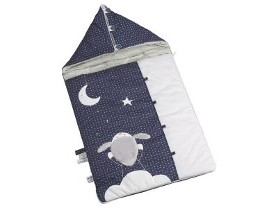 Nid d'ange Nomade b&eacute;b&eacute; Mouton 0-3 mois en Coton Bleu