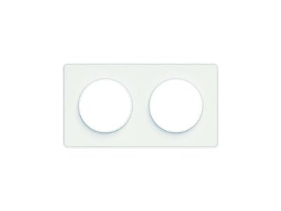 Schneider Electric S520804 Plaque 2 postes Odace Touch Liser&eacute; blanc