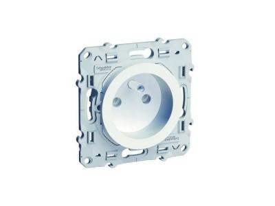 Prise de courant 2 P&ocirc;les + Terre Schneider Electric Odace Blanc