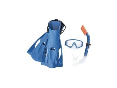 BESTWAY Ensemble Masque Meridan Snorkel + Tuba + Palmes 43/46 - 2 couleurs assorties