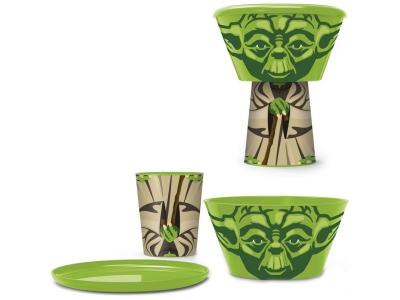 Set Repas 3 Pi&egrave;ces En Pvc Empilable Yoda