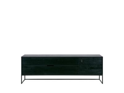 Meuble TV enfilade Silas bois noir (ch&ecirc;ne massif FSC) - Woood