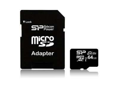 Silicon Power Elite Uhs-i 64gb Micro Sdxc Memory Card Noir