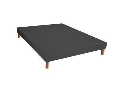 Sommier tapissier a lattes noir + pieds - made in france - 160x200cm