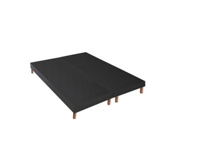 Sommier tapissier a lattes noir + pieds - made in france - 2x90x200cm