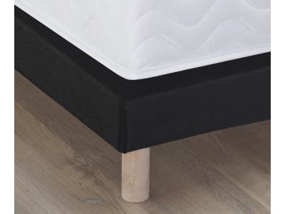 Sommier tapissier a lattes noir + pieds - made in france - 140x190cm