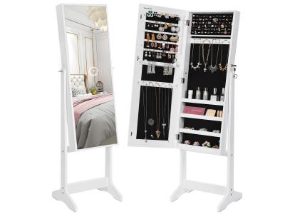 SONGMICS Armoire &agrave; bijoux sur pieds avec miroir