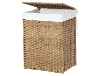 SONGMICS Panier &agrave; linge avec poign&eacute;e, Naturel