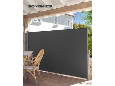 SONGMICS Store lat&eacute;ral r&eacute;tractable, Noir / 1,6 x 3 m
