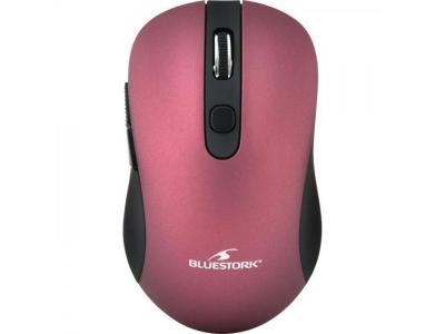 Souris sans fil BLUESTORK 2 4 Ghz 6 boutons Prune m&eacute;tallique 