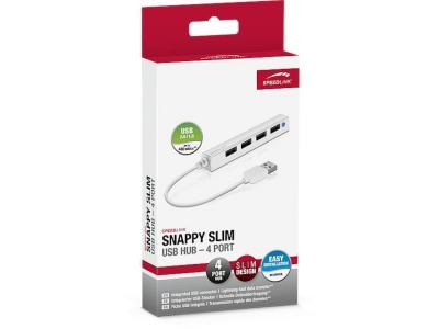 Speedlink SNAPPY Slim USB Hub, 4-Port, USB 2.0, Passif, Blanc