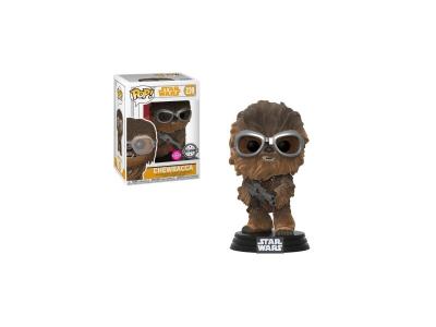 Star wars solo - figurine pop! Bobble head chewie w/goggles (flocked) 9 cm