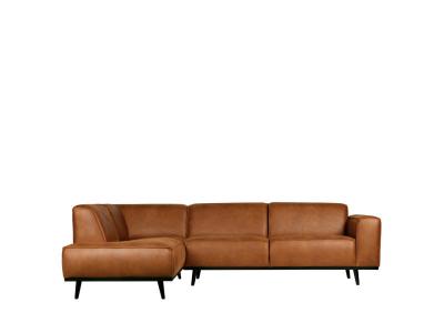 Canap&eacute; d'angle Statement marron (cuir recycl&eacute;) - BePureHome