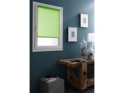 Store Enrouleur Tamisant Uni Sans percer - 62 x 170cm-Vert foug&egrave;re