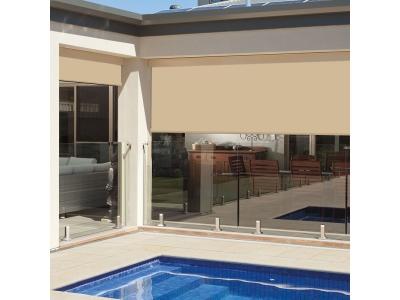 Store vertical enrouleur ext&eacute;rieur pour terrasse ou balcon - Blanc laqu&eacute; - Dune - 1,8 x 2,5 m