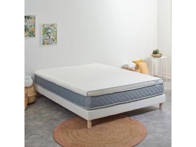 Surmatelas m&eacute;moire de forme 5 cm d&eacute;houssable tissu respirant 160x200cm