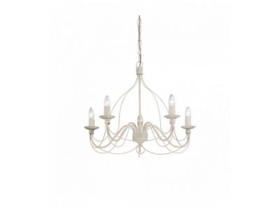 Ideal Lux Corte - Lustre &Agrave; 5 Ampoules Au Fini Blanc Antique, E14