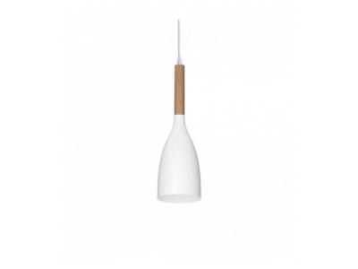 Ideallux Suspension Manhattan avec finition bois, blanche