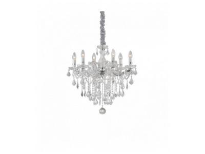 Suspension Chrom&eacute;e en cristal FLORIAN 6 ampoules