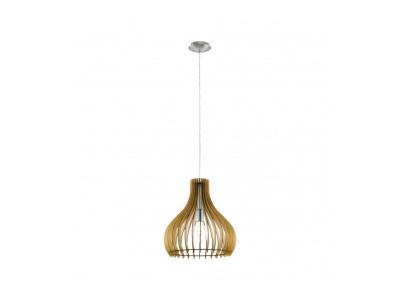 Suspension TINDORI 1 ampoule nickel satin&eacute; Diam&egrave;tre 38 Cm abat jour &eacute;rable