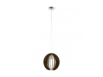 Suspensiondesign COSSANO 1 ampoule nickel satin&eacute; Diam&egrave;tre 30 Cm