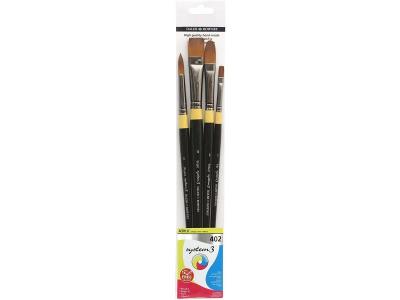 Pochette 4 Pinceaux System 3 Ml - Daler Rowney