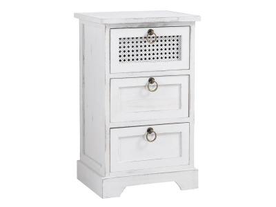 Table de chevet IRMA, 3 tiroirs, blanc 