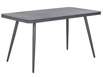 Beliani Table de jardin en aluminium gris 140 x 80 cm LIPARI