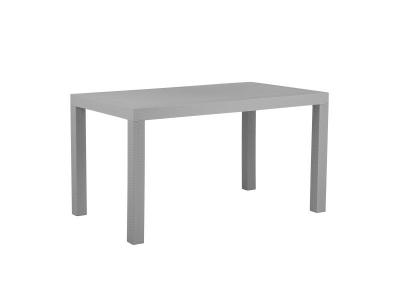 Table de jardin 6 personnes en mati&egrave;re synth&eacute;tique gris