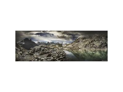 Tableau sur toile lac blanc de chamonix 45x135 cm 611170