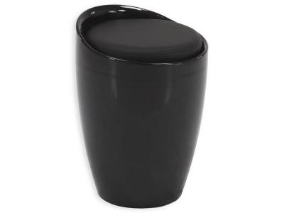 Tabouret coffre de rangement DANIEL, noir 