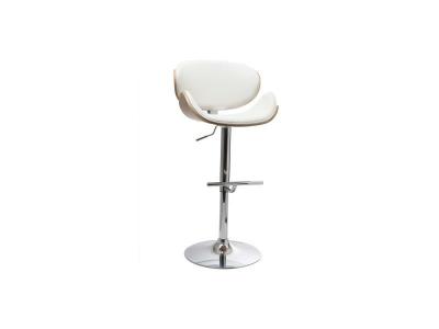 Miliboo - Tabouret de bar design blanc et bois clair WALNUT